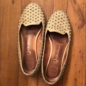 White Jeffrey Campbell Martini spiked flats